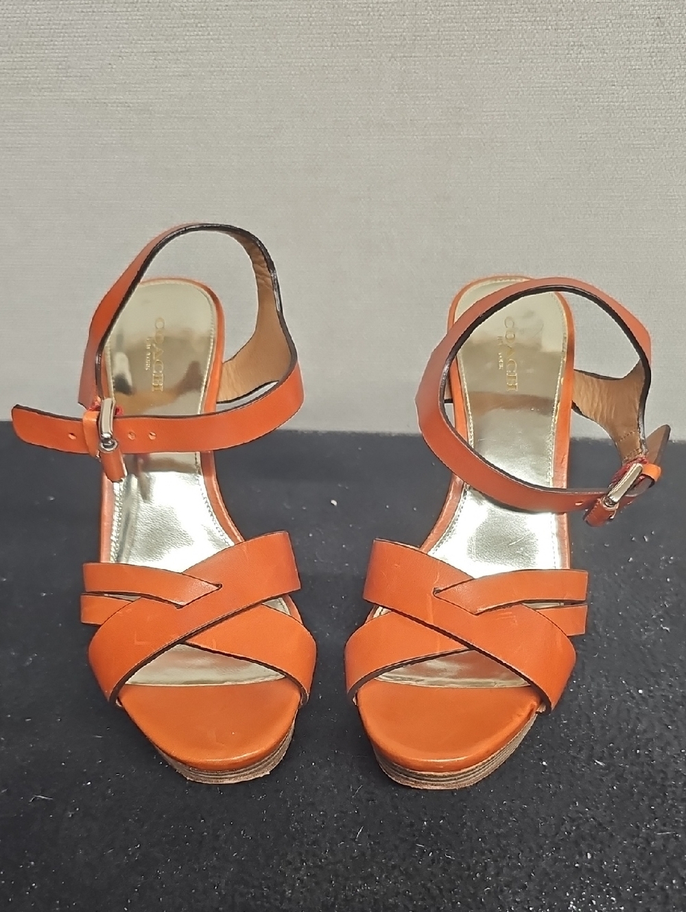 COACH DANI LEATHER PLATFORM SANDALS BFPM-06-005